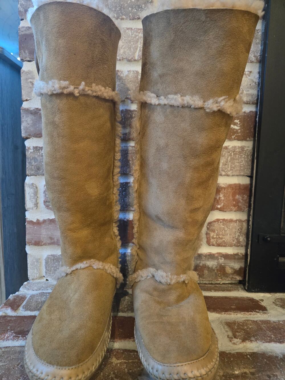 Tory Burch Tan Shearling Suede Boots